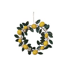 a wreath made out of lemons and leaves