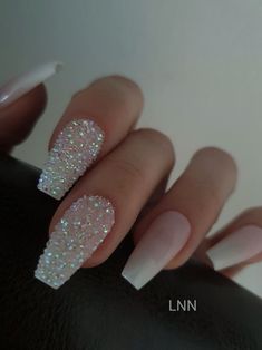 Unghie Sfumate, Acrylic Press On Nails, Bride Nails, Diamond Nails, Crystal Nails, Bridal Nails