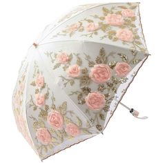 PRICES MAY VARY. Lace Imported Snap closure Metal frame Hand Wash Only SPF: UPF>50+ Open Diameter: 35.4inches, Folded Length 13inches Twice folding vintage lace embroidery parasol bridal umbrella for wedding Double layer embroidery lace 3D flowers sun protection parasol It can be used to wedding, party, and other occasions; also you can use it to decorate patio, garden and home   1.Material: 100% polyester pongee waterproof fabric. Inner sunscreen fabric production, double super sunscreen. Can w Flower Umbrella, Bridal Umbrella, Summer Umbrella, Uv Protection Umbrella, Parasol Wedding, Stylish Umbrella, Uv Umbrella, Lace Umbrella, Lace Parasol