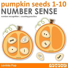 the pumpkin seeds are cut out to look like it has numbers on it and is ready for