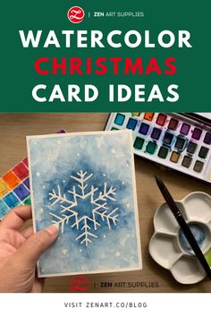 watercolor christmas card ideas with text overlay that reads, watercolor christmas card ideas