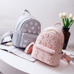 Girly Backpacks, Korean Bags, Small Backpacks, Korean School, Cute Mini Backpacks, Women Flower, Girly Bags, Stylish Backpacks, Fancy Bags