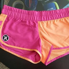 Block Party Beachrider Shorts. Magenta And Orange Sorbet. Pink Swim Trunks With Built-in Shorts For Beach Season, Pink Swim Trunks With Built-in Shorts For Summer, Pink Athletic Shorts With Built-in Liner For Summer, Pink Athletic Shorts With Built-in Shorts For Summer, Sporty Beach Season Bottoms For Summer Activities, Sporty Bottoms For Summer Activities, Pink Swim Trunks For Beach Season Vacation, Pink Beachwear Swim Trunks For Vacation, Pink Swim Trunks For Beach Season