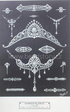 an ornate design is shown in black and white