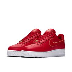 Nike Womens WMNS Air Force 1 Low 'Red Gold Swoosh' AO2132-602 Nike Shoes Air Force, Sneakers Nike Air Max, Nike Air Force 1 07, Shoes Air, Shoe Nike, Nike Air Force 1 Low, Nike Womens, Air Force 1 Low, Hot Shoes