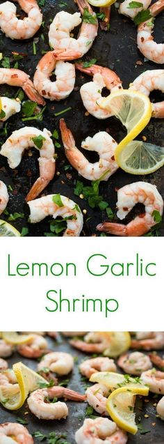 lemon garlic shrimp on a grill with fresh herbs