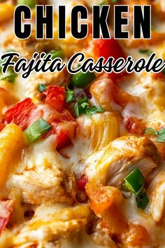 Chicken Fajita Casserole Chicken Fajitas Casserole Recipe, Chicken Pepper Recipes, Bell Pepper And Chicken Recipes, Peppers And Chicken Recipe, Chicken Pepper Casserole, What To Make With Fajita Meat, Leftover Fajita Chicken Recipes, Leftover Chicken Fajitas Recipes, Chicken Fajitas With Rotisserie Chicken