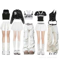 Kpop Dance Outfits Ideas, Blackpink Concert Outfit Ideas, K Pop Concert Outfit Ideas, Red And White Outfits, Stage Outfit