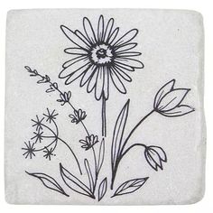 Sketches For Beginners, Drawings Of Flowers, Black Line Art, Holiday Coasters, Flower Coaster