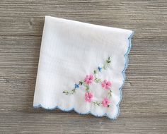 Spring Handkerchiefs With Floral Embroidery As Gift, White Wedding Handkerchiefs For Summer, Spring Gift Handkerchiefs With Floral Embroidery, Floral Embroidered Handkerchiefs For Spring Gift, Floral Embroidered Handkerchiefs For Spring Wedding, Spring Floral Embroidery Handkerchiefs As Gift, Spring Wedding Handkerchiefs With Floral Embroidery, Blue Embroidered Handkerchiefs As Gift, Blue Embroidered Handkerchiefs For Gifts