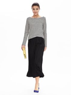 Striped Cotton Top | Banana Republic Top Banana, Cotton Tops, Banana Republic, Long Sleeve, Pants