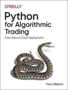 a book cover with a snake on it's back and the title python for algor