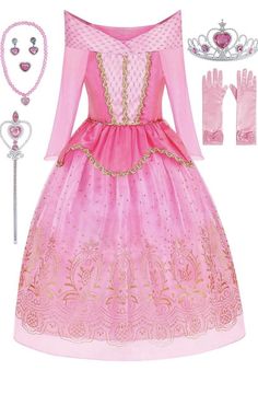 Princess Dress Up Costume Aurora Dress for Girls Halloween Cosplay Christmas Birthday Party Dress Pink~ (4-5 Y) Great quality~ please see pictures for more details. You get what you see, will ship out within 24 hours. Please check out my listing, happy shopping :) Frozen Birthday Dress, Mulan Party, Diy Girls Costumes, Princess Costumes For Girls, Party Dress Pink, Kid Birthday Outfits, Kids Christmas Dress, Princess Design, Candy Birthday