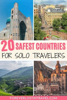 the top 20 safest countries for solo travelers to visit in europe, including mountains and valleys