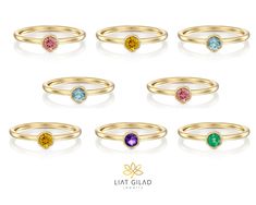 Give your loved ones birth stones as a birthday present, this birthstone ring collection is the perfect birthday gift. January - Grant stone February - Amethyst replaces March -Aquamarine April - Diamond May-emerald-stone June - Pearl July - Ruby stone August-Peridot Stone September - Sapir October - Opal November - Citrine stone Ring details: 14K yellow, white or rose gold. Stone size approx 0.10 or 0.20CT (diameter is 3-4 mm, please let me know which size you wish) Ring width: 2.8mm Ring weigh Yellow Gold Birthstone Gemstone, Yellow Gold Birthstone Gemstones, Round Shape, Classic Birthstone Gemstones For Anniversary, Topaz Birthstone Ring Gift, Topaz Birthstone Ring For Gift With Round Band, Topaz Birthstone Ring As Gift With Round Band, May Birthstone Gemstones With Accent Stones For Gifts, May Birthstone Gemstones With Accent Stones, Fine Jewelry Round Birthstone Gemstones