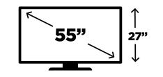 a computer screen with the number 55 on it and an arrow pointing to the left