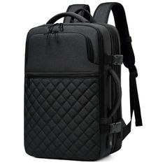 Main Material: Oxford Handle/Strap Type: Soft Handle Carrying System: Air Cushion Belt Lining Material: Polyester Item Type: Backpacks Gender: Men Backpacks Type: Softback Decoration: None Style: Business Rain Cover: No Exterior: Silt Pocket Closure Type: zipper Capacity: 20-35 Liters Pattern Type: Thread Feature: Expandable, USB Charging, Water Repellent Size: 48cm(height)x32cm(width)x17cm(thickness) Water Repellent: Yes Shockproof: Yes Pattern Type: Solid Backpack Weight: 1.28 Color: Black, Gr Black School Backpack With Luggage Sleeve, Black Backpack With Luggage Sleeve For School, Black Backpack For School With Luggage Sleeve, Black Laptop Bag Backpack With Luggage Sleeve, Multifunctional Black Laptop Backpack, Black Rectangular Backpack With Luggage Sleeve, Black Laptop Backpack For Business Trips, Black Rectangular Laptop Bag For Outdoor, Black Rectangular Laptop Bag For Outdoor Activities