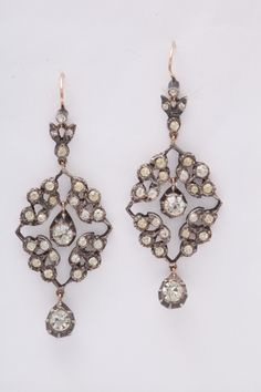 Snowdrops of Victorian Paste Earrings image 2 Ornate Bridal Earrings For Festive Occasions, Ornate Bridal Earrings For Formal Occasions, Ornate Chandelier Earrings For Formal Events, Victorian Baroque Earrings For Formal Occasions, Classic Rose Cut Diamond Earrings For Evening, Ornate Chandelier Earrings For Formal Occasions, Vintage White Gold Earrings With Rose Cut Diamonds, Victorian Screw Back Wedding Earrings, Victorian Pierced Earrings For Evening