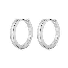 A must-have in every jewelry box. These classic hoops are ideal for everyday wear and look great on their own, or to dress up an ear stack. Crafted from 14k gold, these exquisite earrings are a perfect way to bring sophistication to any ensemble. An essential for every jewelry collection, these earrings will complete any look with their timeless elegance and luxurious shine. Solid 14k Gold Hoop diameter: 10mm Earring thickness: 1.65mm Sold as a pair or single Classic Small Hoop Rose Gold Huggie Earrings, Classic Rose Gold Small Hoop Huggie Earrings, Rose Gold Sterling Silver Hoop Earrings With Polished Finish, Rose Gold Polished Sterling Silver Hoop Earrings, Classic Rose Gold Huggie Hoop Earrings, Classic Everyday Huggie Earrings, Classic Rose Gold Hoop Earrings, Small Hoop Earrings In White Gold For Everyday, Timeless Small Hoop Sterling Silver Earrings