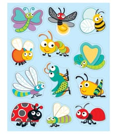 stickers with different types of bugs and ladybugs on them, all in various colors