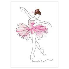 a ballerina in pink and white is shown