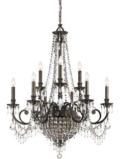 a chandelier with many lights hanging from it's center and two sides