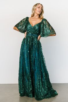 Glitter Maxi Dress, Emerald Dresses, Emerald Green Dresses, Baltic Born, Velvet Maxi Dress, Grey Maxi Dress, Long Bridesmaid Dress, Emerald Color, Sleeves Dress