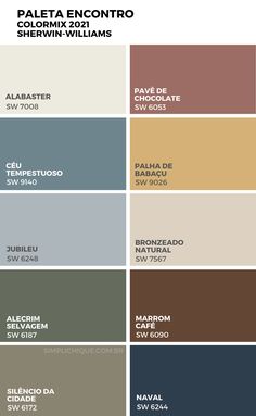 the color scheme for palatea encontro and shewin williams's