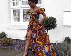 Off Shoulder African Print Dresses, Wedding Tulle, Dress Ankara, Dresses African, African Fashion Designers, African Wedding Dress