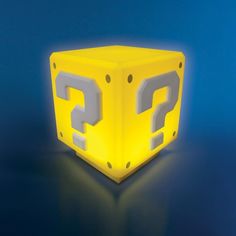 a yellow light with question mark on it's side, against a blue background