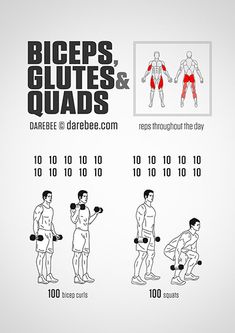 a poster showing how to use dumbs and squats