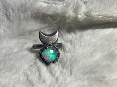 Celestial Opal Gemstone Jewelry, Iridescent Adjustable Mystical Jewelry, Celestial Iridescent Round Jewelry, Ethiopian Opal Gemstone Jewelry For Jewelry Making, Handmade Celestial Silver Opal Ring, Mystical Iridescent Sterling Silver Jewelry, Adjustable Mystical Gemstone Jewelry, Spiritual Opal Ring Jewelry, Mystical Round Cabochon Jewelry