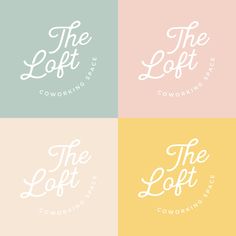 four different colored logos with the words, the loft and the loft on each side