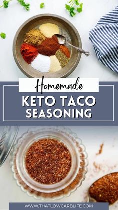 homemade keto taco seasoning recipe in a bowl