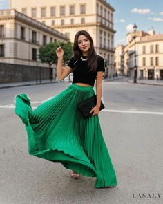 Lasaky - High-Waisted Pleated Midi Skirt with a Flowy A-Line Silhouette Pale Pink Skirt, Pink Skirts, Skirts Pleated, Weather Outfits, High Waisted Pleated Skirt, Bohemian Skirt, Pleated Long Skirt, Beach Trips, Pleated Maxi Skirt