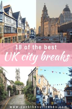 the best uk city breaks for families and their kids in this postcard collage