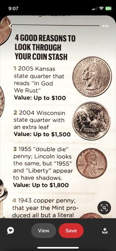 an ad for the coin collector's website, with information about their coins and prices