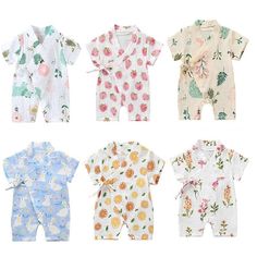 Material: CottonOrigin: CN(Origin)Gender: FemaleAge Range: 0-6mAge Range: 7-12mAge Range: 13-24mPattern Type: FloralDepartment Name: babyCollar: V-NeckClosure Type: Covered ButtonItem Type: RompersSleeve Length(cm): ShortFit: Fits true to size, take your normal sizeMaterial Composition: cotton blendFloral Print Cute Soft Romper: Dropshipping Baby ClothingKimonos sleepwear: baby Kimono Playwear White Cartoon Print Jumpsuits And Rompers For Spring, White Cartoon Print Jumpsuits For Spring, Printed Cotton Short Sleeve Bodysuit For Summer, Printed White Bubble Romper, White Long Sleeve Jumpsuits And Rompers With Cartoon Print, White Long Sleeve Jumpsuit With Cartoon Print, Playful Long Sleeve Onesie For Summer, Spring Cotton Onesie With Cartoon Print, Multicolor Short Sleeve Onesie For Summer