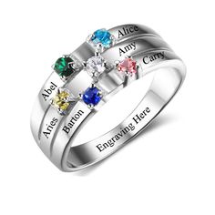 PRICES MAY VARY. 💗 Personalized Promise Ring: Engrave your loved one's name next to yours on this ring and protect both of you better with your birthstones. Whether you're couples, family, mother-daughter, sisters, or BFF best friends, this ring allows you to always be with each other. 💗 Easy Customization: Pick the size and customize this special birthstone ring completely. Click on the yellow tab "customized now" to get started. You can also find more smiles and surprises by clicking on the Sterling Silver Birthstone Ring, Birthstone Engagement Rings, Birthstone Ring Mothers, Family Ring, Family Rings, Mom Ring, Friendship Rings, Mother Rings, Jewelry Bracelets Silver