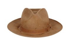 100% distressed felt velour with distressed matching grosgrain band Measurements Crown 4.5" Brim 3" Vintage Fitted Fedora For Ranch, Fitted Vintage Fedora For Ranch, Fitted Brimmed Rustic Fedora, Rustic Fitted Fedora With Flat Brim, Classic Distressed Brown Hat With Short Brim, Casual Fedora With Flat Crown For Country Events, Vintage Distressed Brown Hat With Curved Brim, Classic Distressed Brown Hat With Curved Brim, Rugged Brown Fedora With Curved Brim