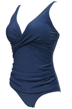 Beachy Lined Swimwear For Summer, Blue One-piece Polyamide Swimwear, Lined V-neck Swimwear For Summer, Lined Tankini For Sunbathing During Beach Season, Summer Lined Tankini For Beach Season, Summer Beach Season Lined Tankini, Lined Tankini For Beach Season Vacation, Lined Tankini For Vacation And Beach Season, Vacation Lined Swimwear For Poolside