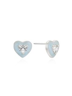 Composition : silver925+ epoxy + cubicColor : white,blueCountry of Origin : KOREA White Cubic Zirconia Heart Earrings, White Cubic Zirconia Heart Earrings In Fine Jewelry Style, White Cubic Zirconia Heart Earrings, Fine Jewelry, Blue Nickel-free Sterling Silver Heart Earrings, Blue Sterling Silver Nickel-free Heart Earrings, Blue Heart-shaped Sterling Silver Earrings, Blue Sterling Silver Heart Cut Earrings, White Sterling Silver Heart Charm Earrings, Blue Sterling Silver Heart Earrings For Pierced Ears