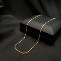 18K Real Gold 1.5mm Box Chain Necklace 18kGold box chain , 16 inches ,1.40mm , 1.80 gr 18kGold box chain , 18 inches ,1.40mm , 2.01 gr 18kGold box chain , 20 inches ,1.40mm , 2.29 gr 18kGold box chain , 22 inches ,1.40mm , 2.55 gr 18kGold box chain , 24 inches ,1.40mm , 2.76 gr PRODUCT CARE * Remove your jewelry before exercising, showering and sleeping. * Avoid exposure to perfumes, lotions and other chemicals. BEST PRICE ON ETSY FOR SOLID 18k GOLD and 14K GOLD NECKLACES! Premium spring lobster Hook for added safety! Priced to sell! Compare our prices to other similar sellers! Arrives in a GIFT BOX and includes FREE SHIPPING within the USA and Canada. International shipping is available at the most economical rates on ETSY. I HAVE BEEN IN THE JEWELRY BUSINESS ALL MY LIFE. I am a second -g Luxury Jewelry With Rolo Chain, Oval Link Box Chain Necklace For Gift, Oval Link Box Chain Necklace As Gift, Rectangular Box Chain Necklace In Yellow Gold, Yellow Gold Snake Chain Necklace As A Gift, 14k Gold Box Chain Necklace For Gift, Rectangular Box Chain Necklace As Gift, Yellow Gold Rectangular Box Chain Necklace, Rectangular Box Chain Necklace For Gift