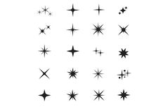 black and white stars are arranged in the shape of different shapes on a white background