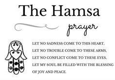 the hamsa prayer with an image of a woman's face and handwritten text