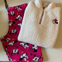 Brand New! Worn For A Few Minutes. Pjs Pants Slim Down At The Ankle Comfy Home Outfits, Pjs Pants, Disney Pjs, Womens Pjs, How To Slim Down, Slim Pants, White Silver, Women's Intimates, Minnie Mouse