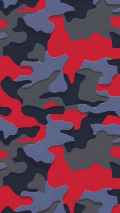 a red and blue camouflage pattern is seen in this image, it appears to be very colorful