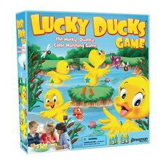 the lucky ducks game is shown in front of an image of children playing with it