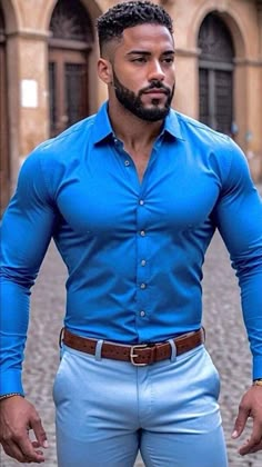 Men In Blue Suits, Black Men Beard Styles, Suits Men Business, Man Dressing Style, Blue Suits