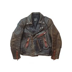 A one-of-a-kind, brutal example of a hand-modified 1950s German military style jacket called the WARMONGER. The jacket itself was made in the 80's from a thick and tough steerhide. For more than 30 years, the jacket has acquired an authentic look and an ace patina that cannot be imitated. Original and custom fittings YKK. Measurements: Shoulder to shoulder: 46cm= 18in Armpit to armpit: 57cm= 22in Sleeve (from the shoulder): 60cm= 24in Length: 60cm= 24in Vintage Brown Distressed Biker Jacket, Vintage Distressed Leather Outerwear, Vintage Distressed Brown Long Sleeve Biker Jacket, Brown Edgy Biker Jacket For Streetwear, Vintage Leather Biker Jacket For Streetwear, Fitted Distressed Vintage Biker Jacket, Fitted Vintage Distressed Biker Jacket, Distressed Vintage Biker Jacket, Vintage Distressed Biker Jacket